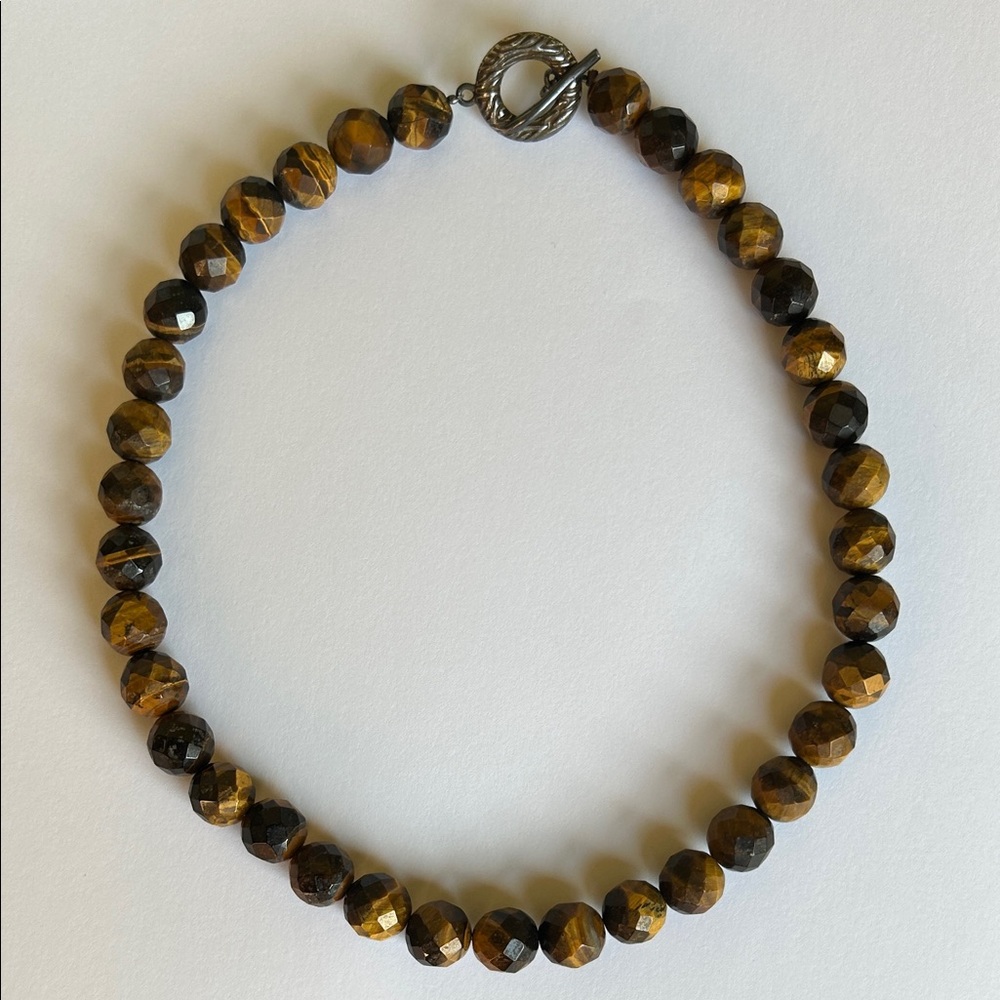 Faceted Tiger's Eye Bead Bracelet - Brown